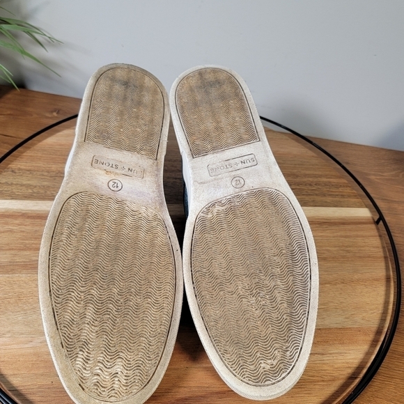 Sun + Stone Denim Patch Slip on Sneakers Loafers Size 12 - Picture 14 of 16